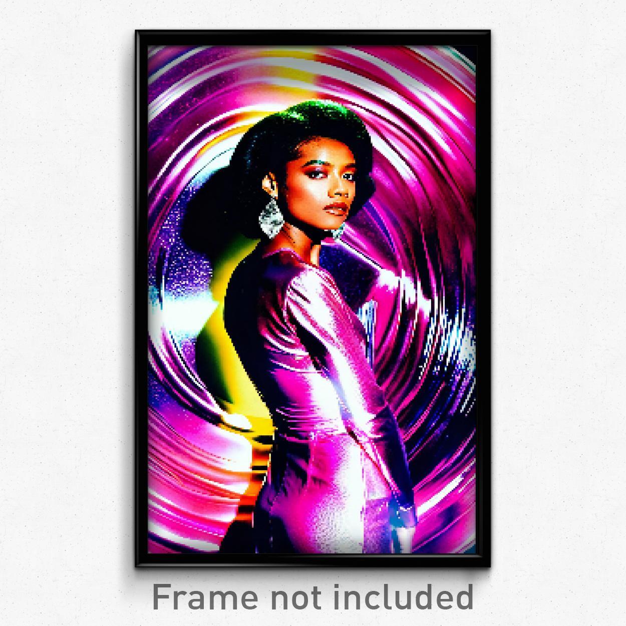 Pixel Art Poster - Glamorous Vinyl (8 Bit Psychedelic Trippy Video Game Print)
