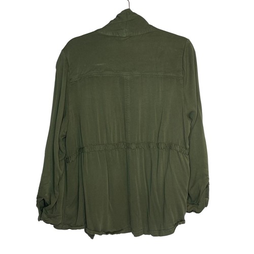 Torrid Womens Olive Green Light Weight Drape Front Anorak Jacket Size 2/2X - Picture 7 of 10