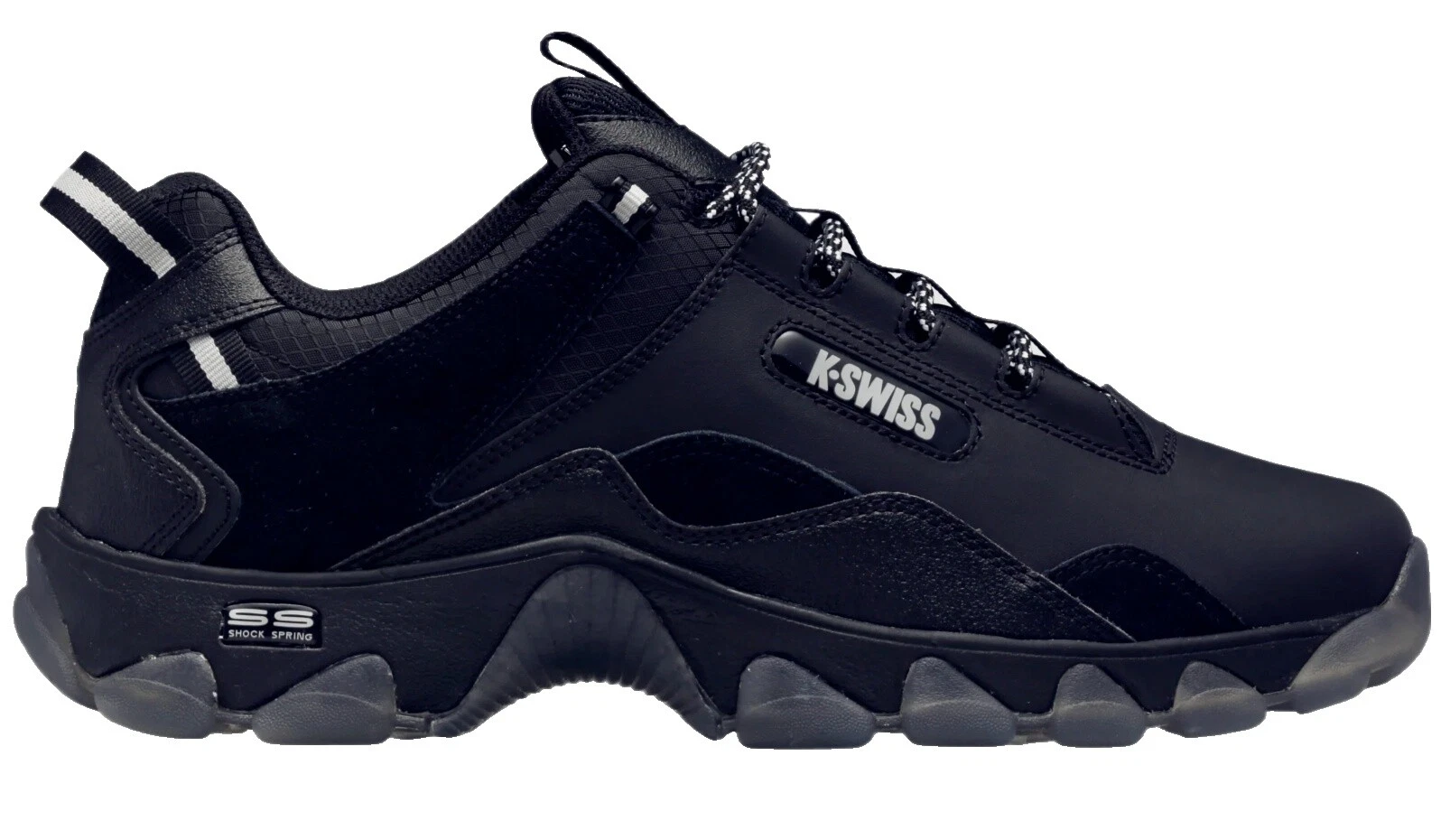 K-Swiss Black Leather Athletic Shoes for Women