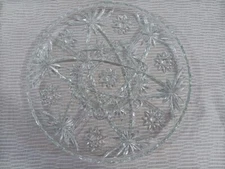Vintage Clear Glass Divided Serving Tray Star of David Relish Vegetables & Dip