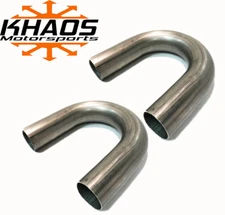 1.625" 1 5/8" 180 DEGREE 304 STAINLESS 16ga MANDREL BEND EXHAUST TUBING 2PACK SS