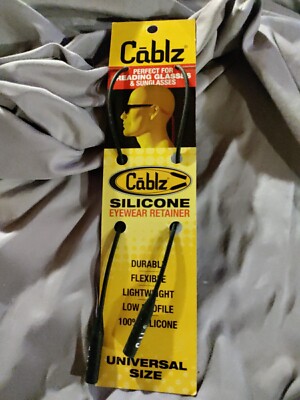  Cablz Silicone Lightweight Eyewear Retainer 16'' Waterproof Black SIliconeBlk 