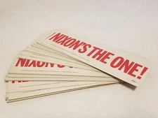 Vintage NOS Nixon's The One! Bumper Sticker political Campaign Original LOOK!