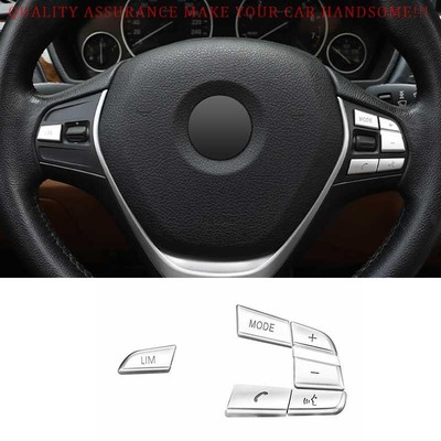 For BMW 3 4 Series M3 M4 2013-2019 Silver Steering Wheel Button Sticker Trim 6PC