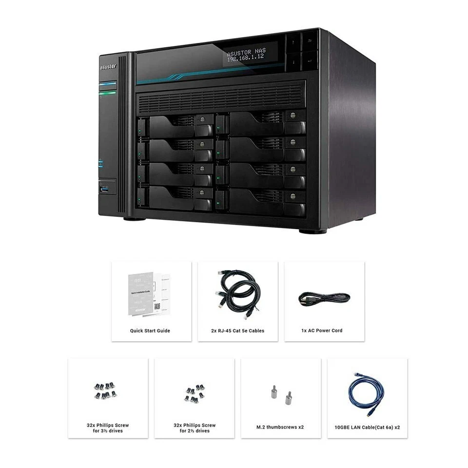 Asustor Lockerstor8 2.1GHz Quad-Core 8GB DDR4 Network Attached Storage AS6508T - Image 4 of 4