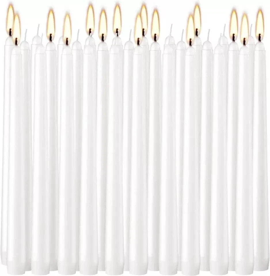 Paquete de 30 velas cónicas altas - 10 pulgadas blancas sin goteo sin perfume velas de cena NUEVO Foto 2 de 4