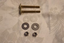 Brass Toilet to Floor Bolts Nuts 2.25 Inch long 1/4 inch w/ stainless Washers