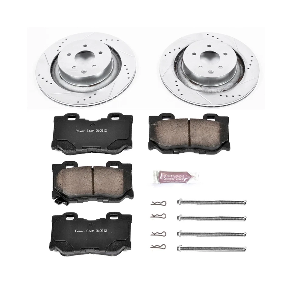 Powerstop K4732 Rear Brake Disc and Pad Kit 2-wheel set for 09-19 Nissan 370Z Foto 2 de 2