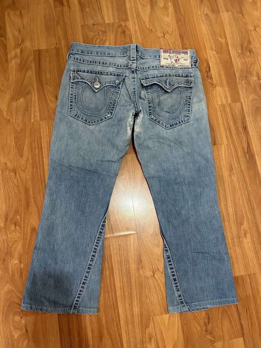 パンツ True Religion rainbow joey 31 33 True Religion Women's Rainbow Pkt Joey Lr Flare Big T, San