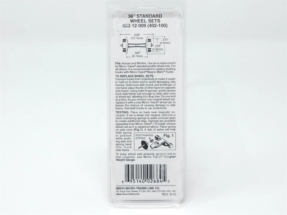 Microtrenes Escala N MTL 00312009 (402-100) Pasajero 36" Ruedas Negro 100 Ejes Foto 3 de 4