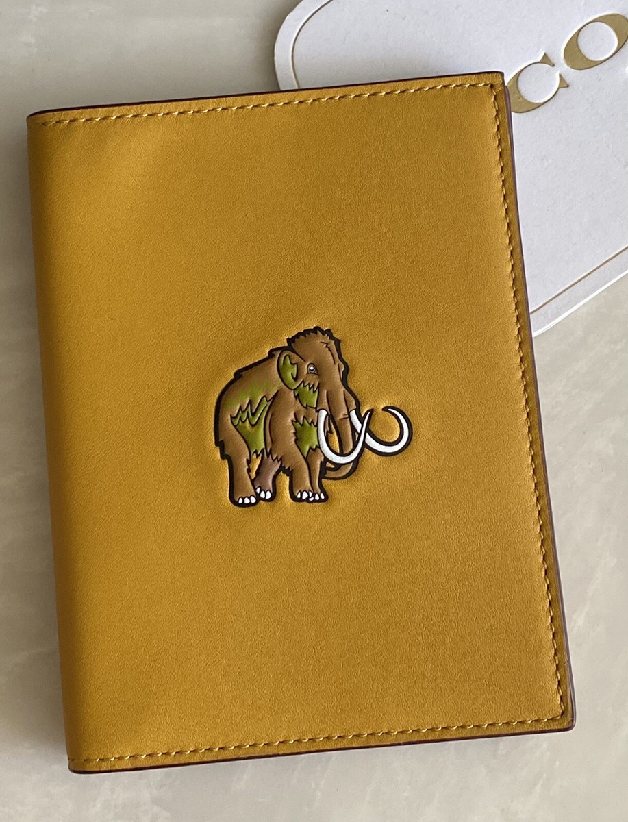 NEW COACH WOOLLY MAMMOTH YELLOW LEATHER PASSPORT CASE | eBay