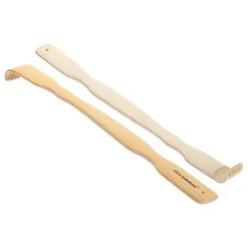 2Pcs Wooden Bamboo Back Scratcher Long Handle Itch Relief Finger-Like Scratchers