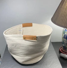 Brightroom 17'' Coiled Rope Basket Creme - New