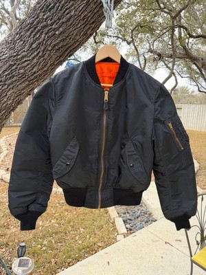 Vintage 70s Alpha Industries MA-1 Flyer USAF MIL-J-82790J USA Made Jacket Sz M