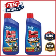 Outdoor Drain Cleaner Unblocker 500ml x 2 Fast Acting & Deodorising