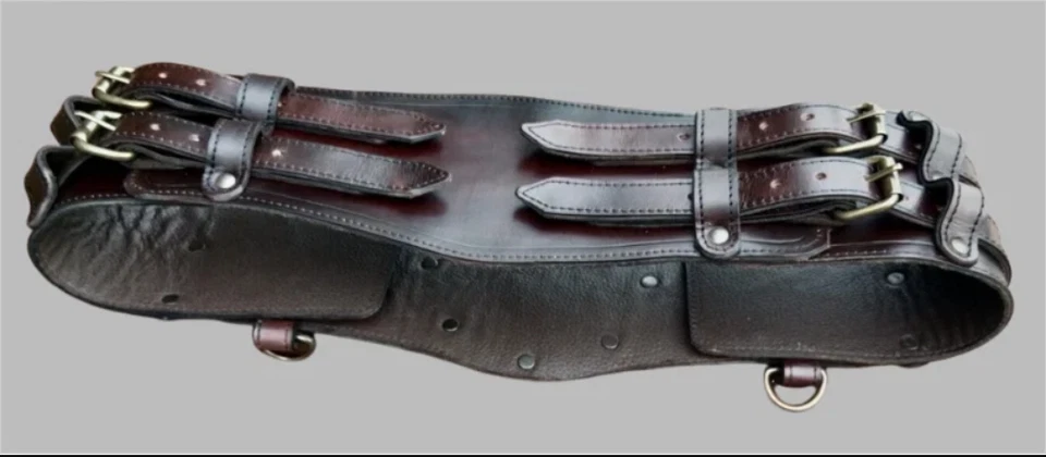 Viking Unisex Adjustable Medieval Handmade Leather Belt for Larp Reenactment Sca - Image 3 of 4