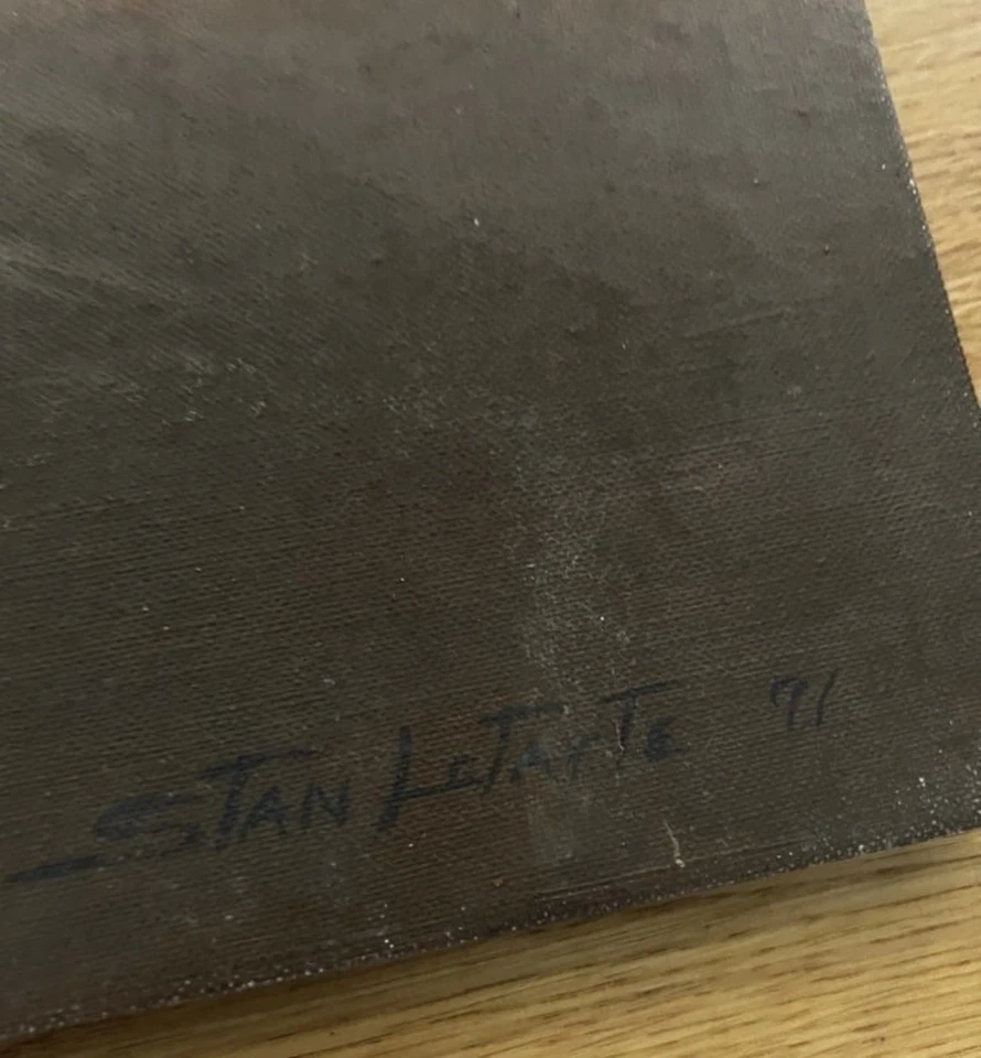 Vintage Oil Painting 1971 Sunset Surfer Original Artist 15’x30’ Signed Foto 4 de 4