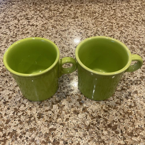SET OF 2 FIESTA WARE MUGS GREEN LEMONGRASS FIESTAWARE CUPS  NEW FIESTA