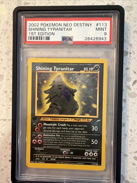 Shining Tyranitar 113/105 Neo Destiny 1st Edition Holo Secret Rare PSA 9