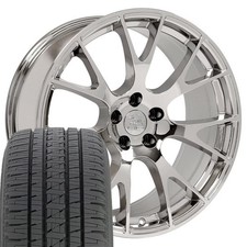 22 Inch Chrome Wheels Bridgestone Tires Fit Dodge Ram Hellcat