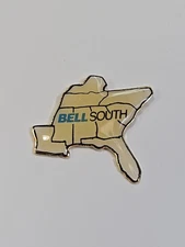 BellSouth Lapel Pin Telecommunications Coverage Map Defunct 2006 RARE