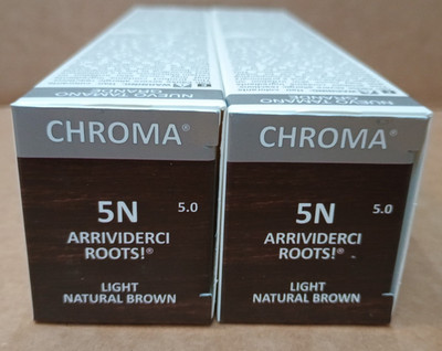 2-Pack Aloxxi Chroma Creme Colour Light Natural Brown 5N Arrivederci Roots