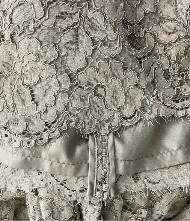 Abito Kate Spade pizzo floreale linea A donna taglia 8 beige panna cocktail