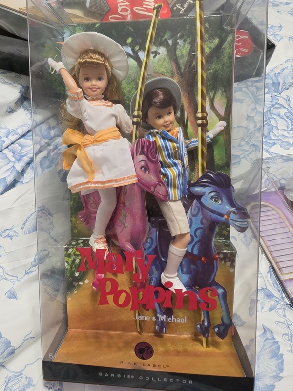 Mary Poppins Barbie Jane & Michael Dolls Collection Disney Collector 2007 NIB