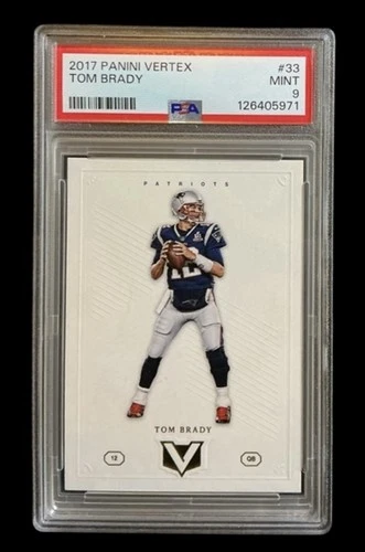 2017 panini vertex #33 tom brady; simple SP insert PSA 9  (PATRIOTS BLANK SLATE)