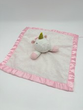 Cloud Island Unicorn Lovey Security Blanket Sparkles Pink Satin Baby Plush Toy