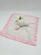 Cloud Island Unicorn Lovey Security Blanket Sparkles Pink Satin Baby Plush Toy