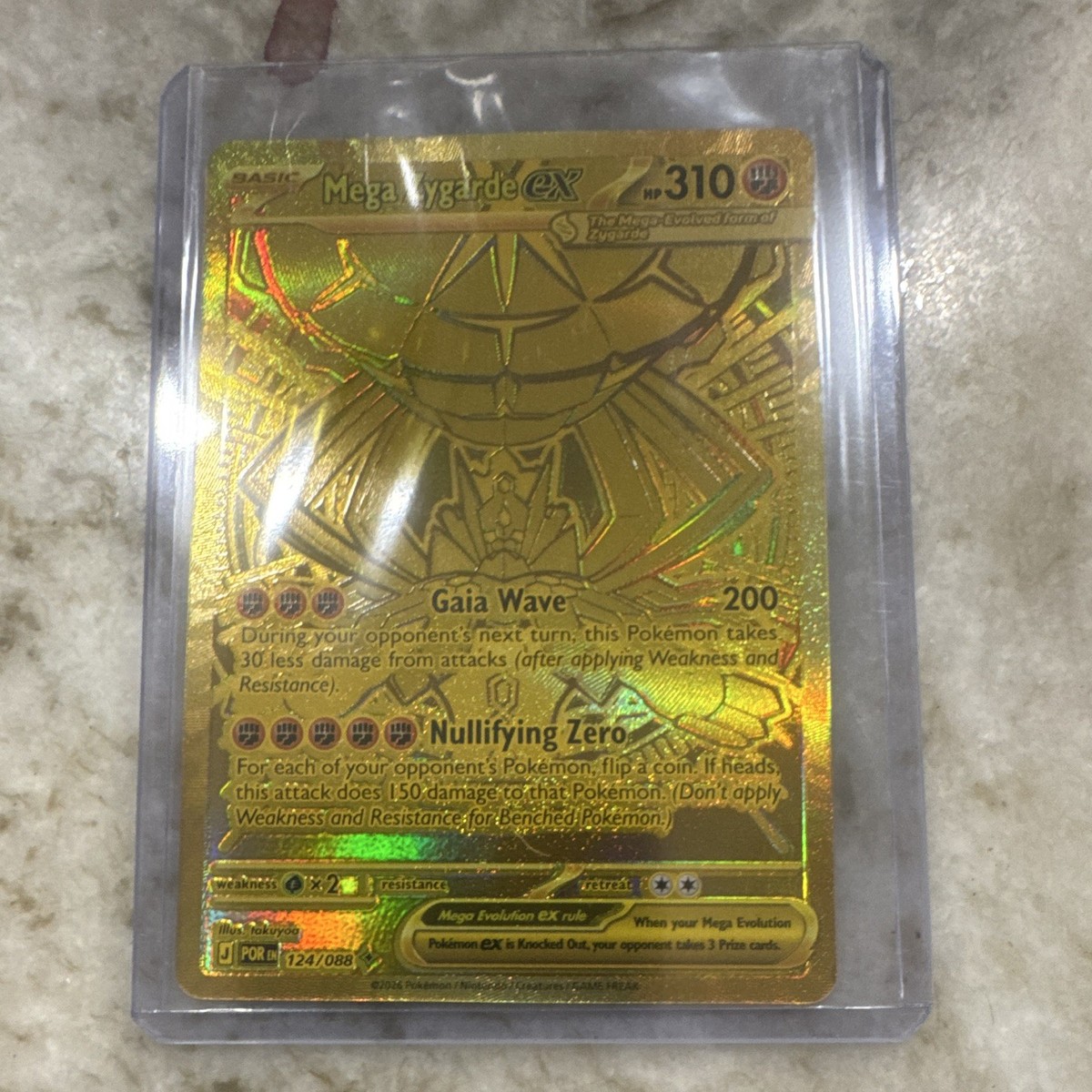 その他 Mega Zygarde EX 124/088 Mega Zygarde EX 124/088 POR Gold Full Art Foil Pokemon TCG Card HP