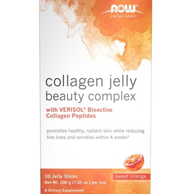 Collagen Jelly Beauty Complex Sweet Orange Flavor 10 Sticks Now Foods Solutions
