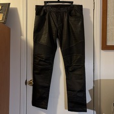 Armani Exchange Mens Jeans J27 Skinny Biker 38 Black Distressed Moto Stretch