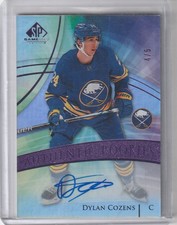 2020-21 SP Game Used Purple Burst/5 Rookies #185 Dylan Cozens AUTO RC