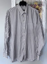 Vintage Burberry London Striped Long Sleeve Button Shirt Blue Size XL USA