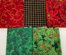 FAT QUARTER BUNDLE OF 5 - FQ1489 - CHRISTMAS