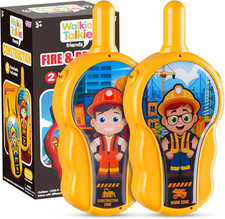 Kids Walkie Talkies 2 Pack, Construction Theme, Outdoor Camping Toys Birthday Gi