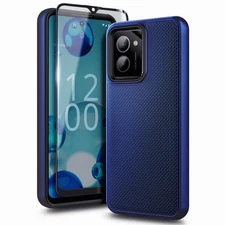 WDHD for HMD Vibe Phone Case with Tempered Glass Screen Protector, Full-Body