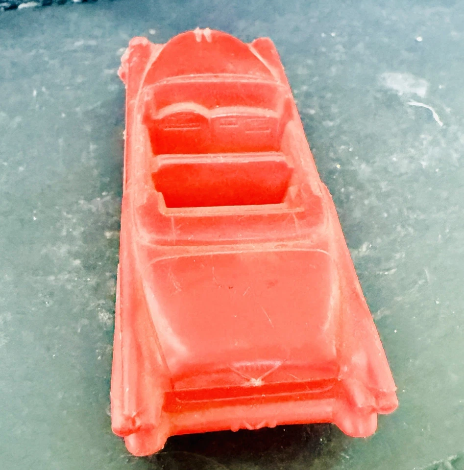 VINTAGE 4” PROCESSED PLASTICS RED 1957 CADILLAC ELDORADO CONVERTIBLE TOY - Image 4 of 4