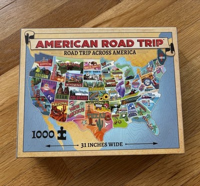TDC Games American Road Trip Jigsaw Puzzle, America Shaped, 1000 pieces, 31 in.