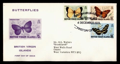 DR WHO 1978 BRITISH VIRGIN ISLANDS FDC BUTTERFLY COMBO R38822