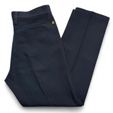 Vintage late 70s Farah navy blue pleated trousers talon zip