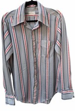 Vintage Marlboro Sportswear Point Collar Shirt L Button Up Shirt Red White Blue