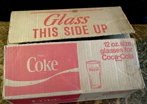 Vintage Libbey Coca-Cola Glasses 12oz Bell Shaped Case of 12 New Old Stock NOS