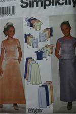 SIMPLICITY 7041 GIRLS FORMAL SKIRTS  PRINCESS SEAM TOPS PATTERN SZ 7 8 10 12 14