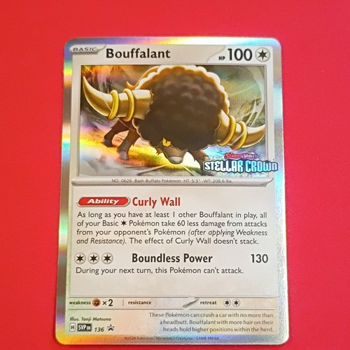 Pokémon TCG Bouffalant 136 Sv: Scarlet & Violet Promo card Stamped Holo English 
