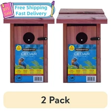Pennington Red Cedar Bluebird Wild Bird House, 2 Pack 13'' Tall