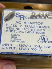 AC-18-500-3.5 - SR COMPONENTS - 18V, 500mA, 3.5 mm male plug