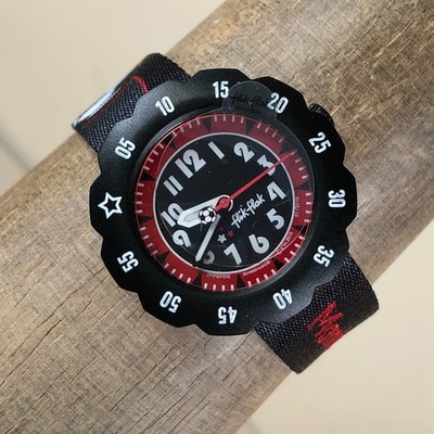 Flik Flak Kids FPSP010 Power Time Soccer Star Nylon Quartz 33mm Watch 6 1/2''
